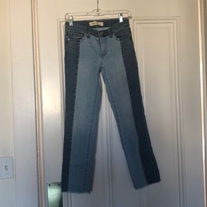 GAP straight two tone frayed hem jeans